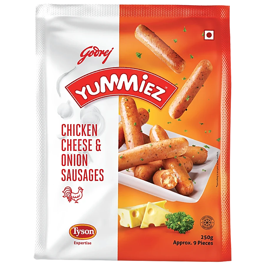 Godrej Yummiez Chicken Cheese & Onion Sausage 250g