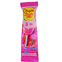 Chupa Chups Strawberry Flavour Bubble Gum Filled Lollipop 12g