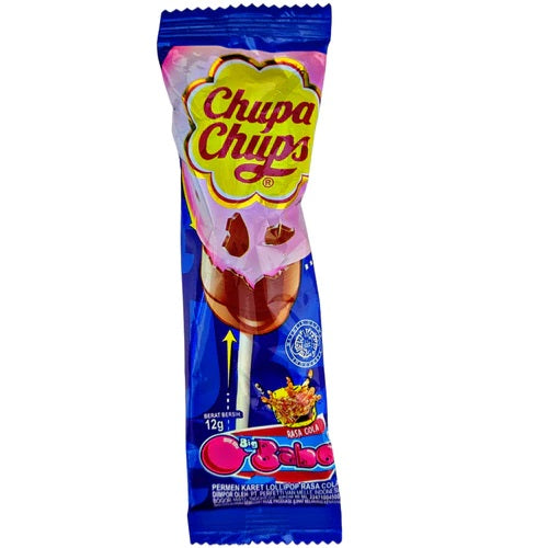 Chupa Chups Cola Flavour Bubble Gum Filled Lollipop 12g