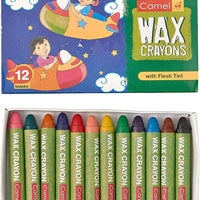 Camel Wax Crayons Smooth & Bright Colours (12Shades)