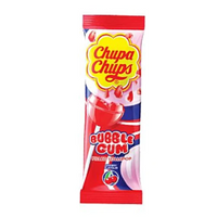Chupa Chups Cherry Flavour Bubble Gum Filled Lollipop 12g