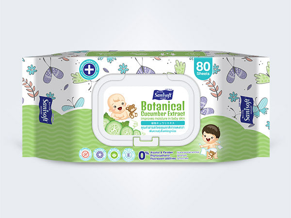 Baby Wipes Sanisoft Botanical Cucumber Extract 80sheets