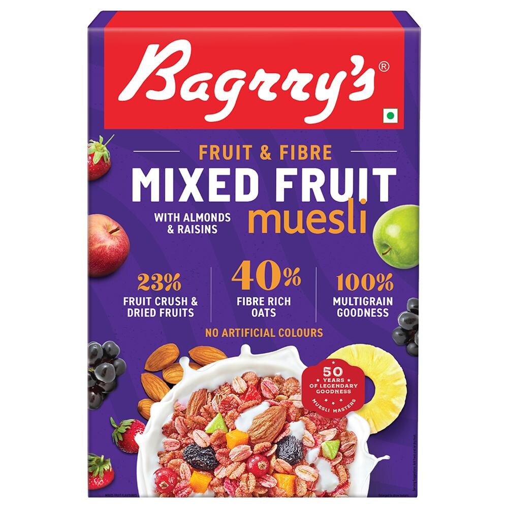 Bagrry's Fruit & Fibre Mixed Fruits with Almongs &Raisins 500g