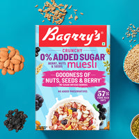 Bagrry's Crunchy 0% Added Sugar Berry or Nuts & Seeds Muesli 500g