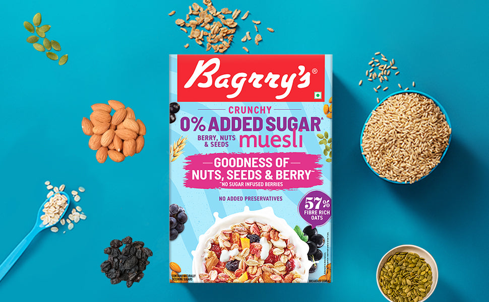 Bagrry's Crunchy 0% Added Sugar Berry or Nuts & Seeds Muesli 500g