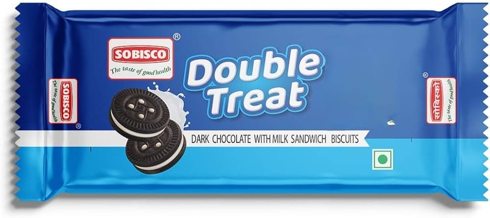 Sobisco Double Treat Dark Chocolate With Vanilla Sandwich Biscuit 34g
