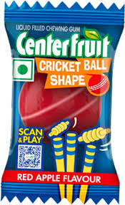 Center Fruit Cricket Ball Shape Red Apple Flavour 4.2g Single