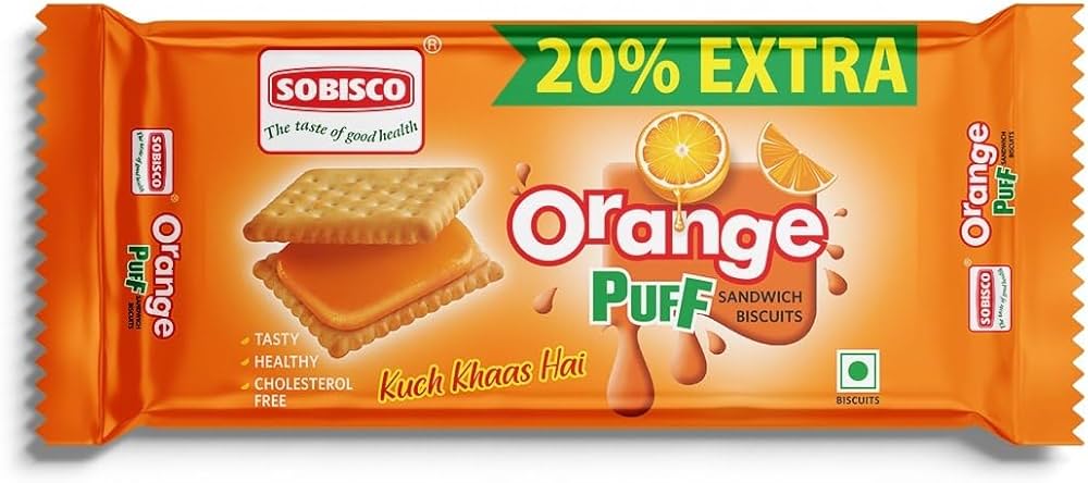 Sobisco Orange Puff Sandwich Biscuits 30g