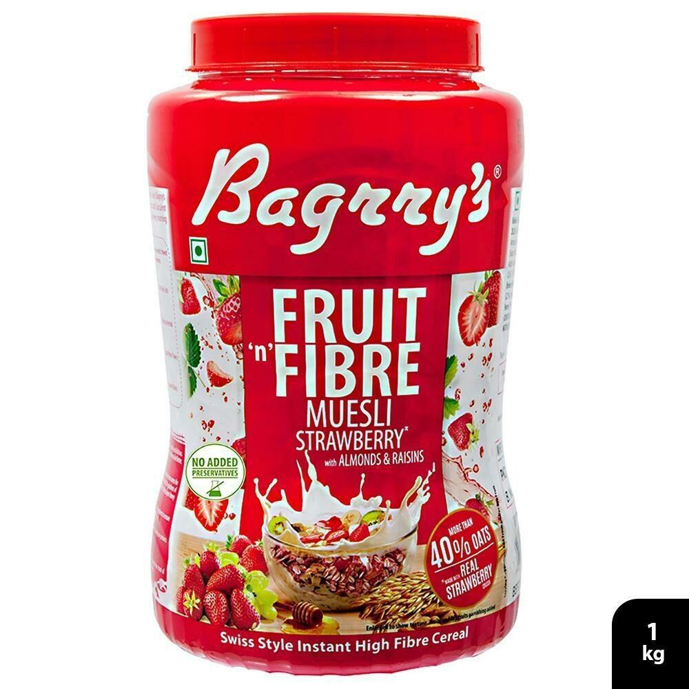 Bagrry's Fruit n Fibre Museli Strawberry with Almonds & Raisins 1kg
