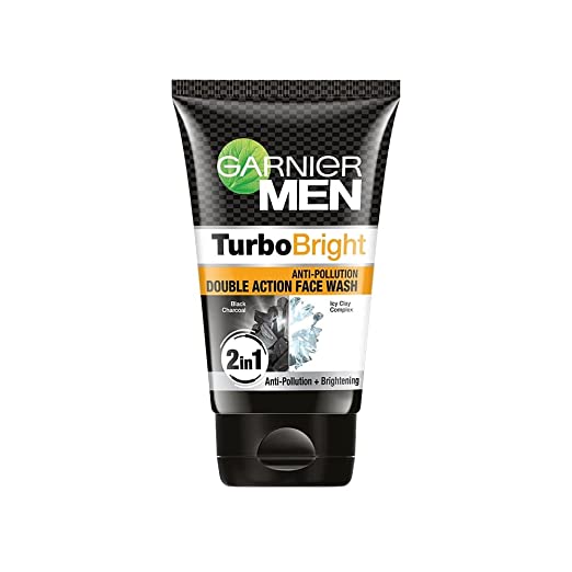 Garnier Men Turbo Bright Anti-Pollution Double Action Face Wash 100g