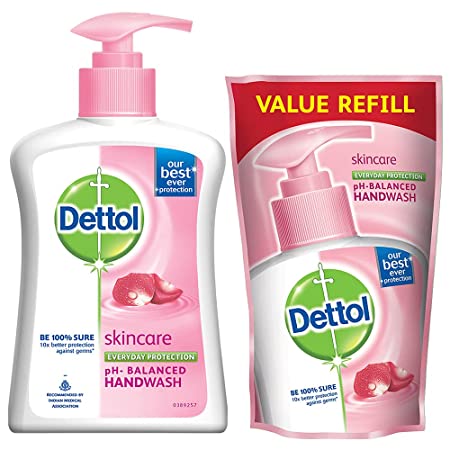 Dettol SKINCARE LIQUID HANDWASH 200ml+175ml POUCH